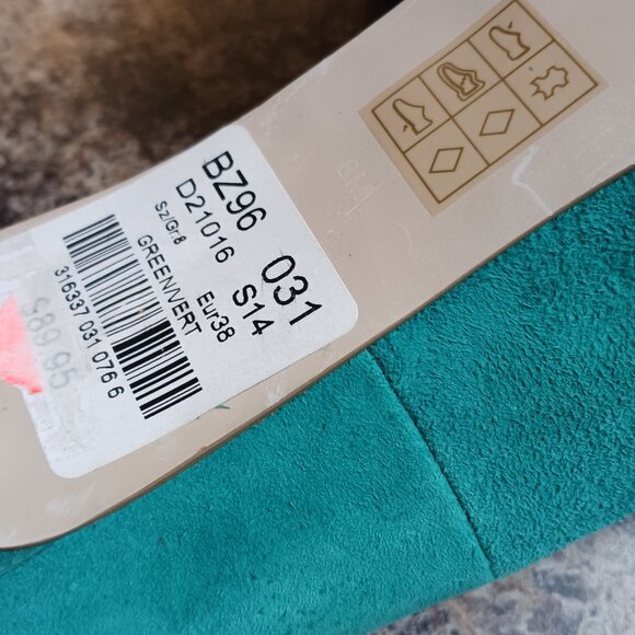 Le Chateau  Teal Suede Platform Peep Toe Stiletto Heels  Size  8 - Picture 12 of 13